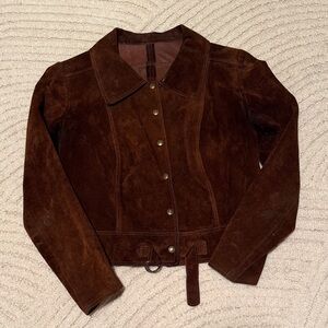 Vintage Brown Suede Women's Jacket